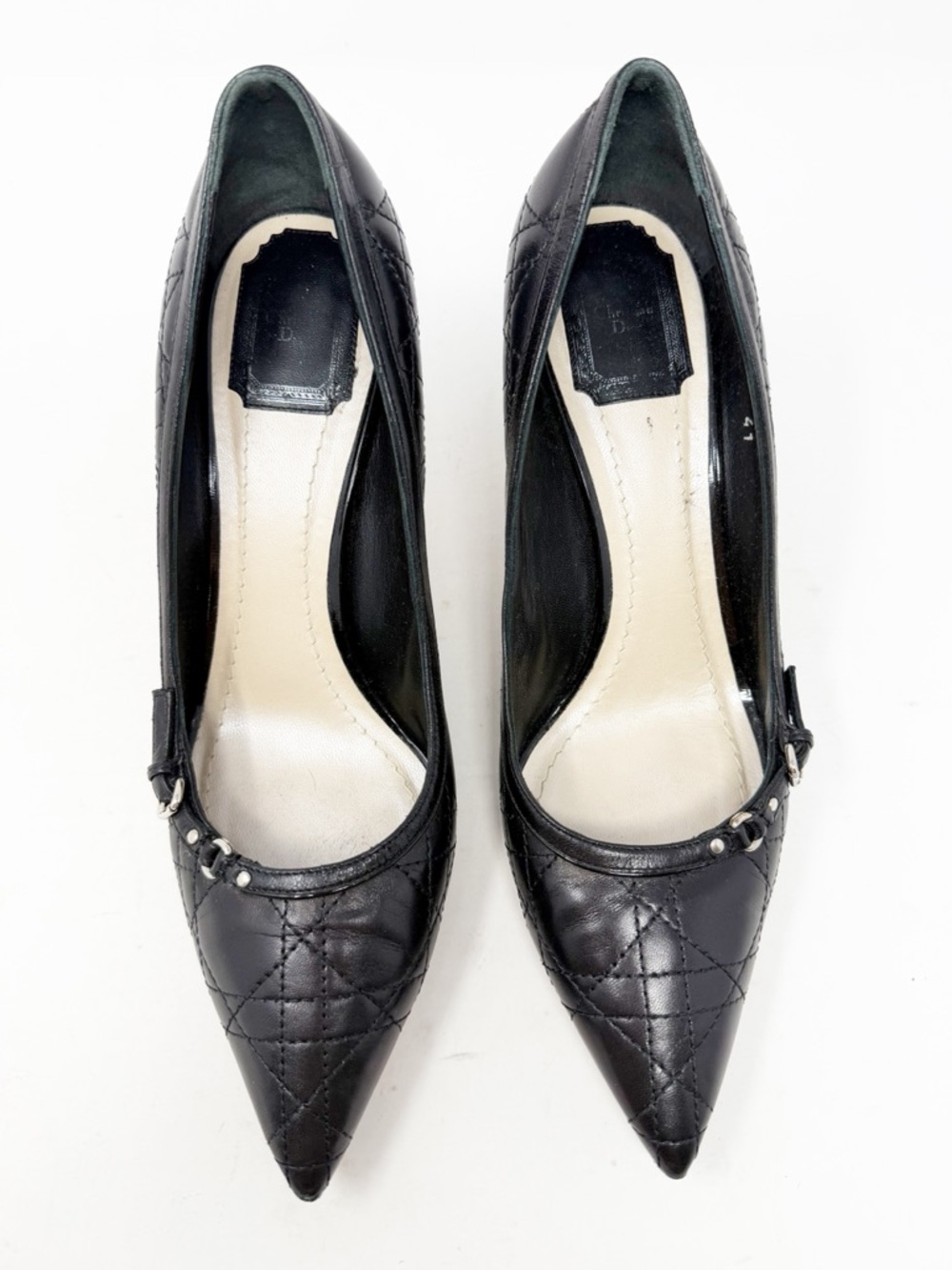 Dior Cannage Quilted Leather Pointed Toe Heels Womens Size EU 41 - Picture 2 of 10
